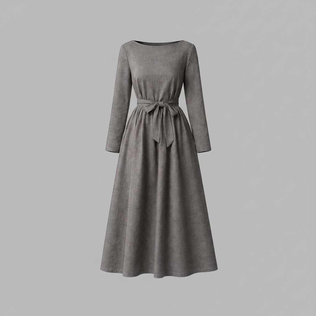 Airy Linen Maxi Dress with Wrap Detail — view 2