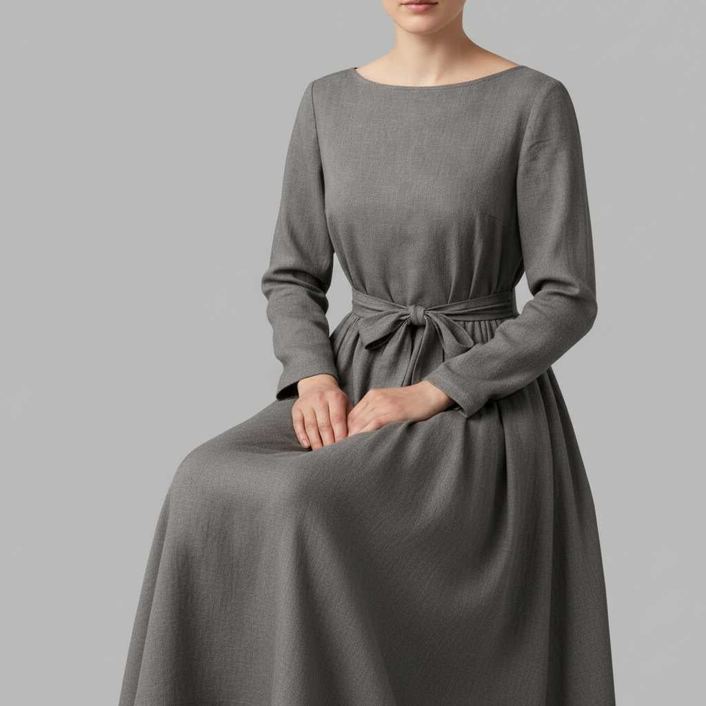 Airy Linen Maxi Dress with Wrap Detail — view 4