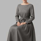 Airy Linen Maxi Dress with Wrap Detail — view 4