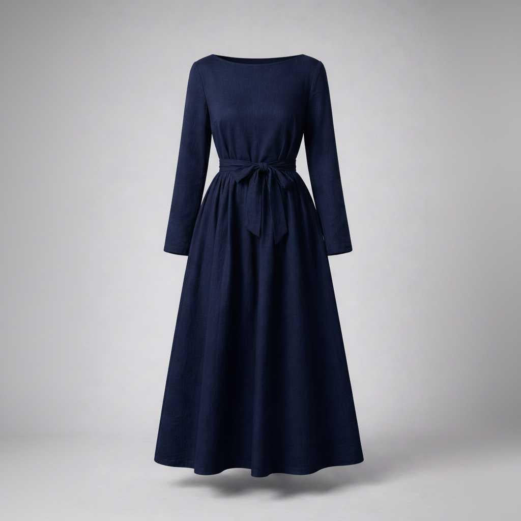 Airy Linen Maxi Dress with Wrap Detail — view 5