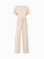 Cinched-Waist Wide-Leg Jumpsuit