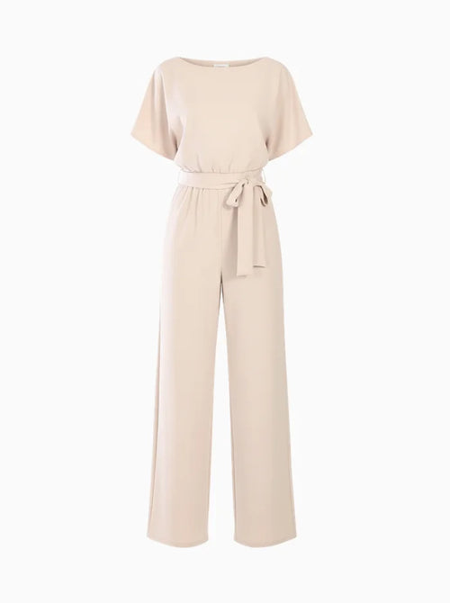 Cinched-Waist Wide-Leg Jumpsuit
