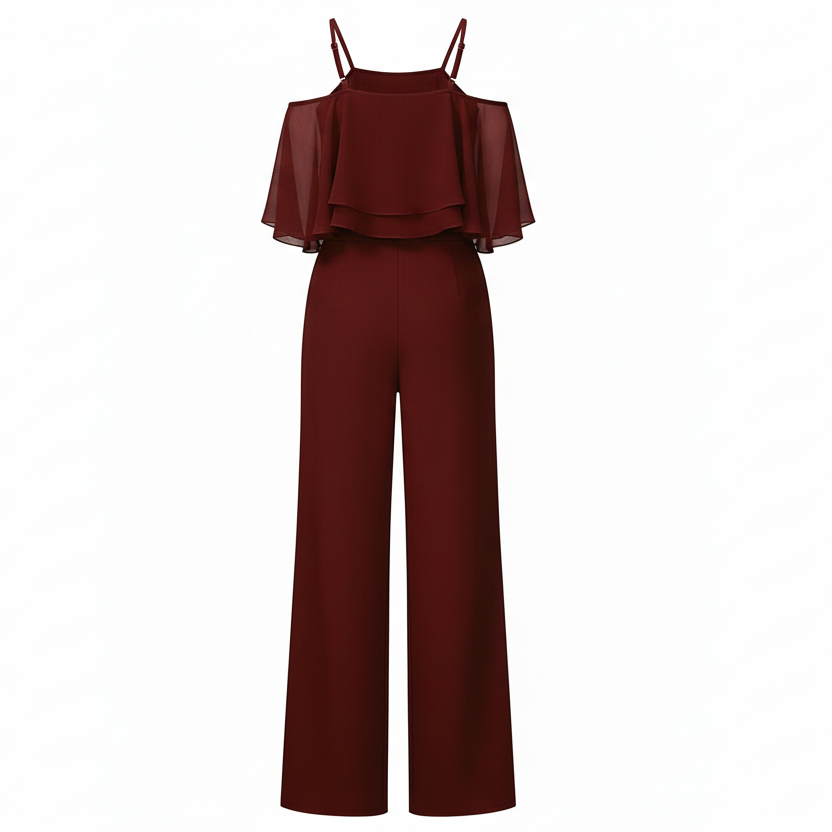 Cold-Shoulder Layered Jumpsuit Ensemble — view 2