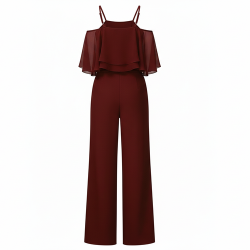 Cold-Shoulder Layered Jumpsuit Ensemble — view 2