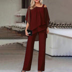 Cold-Shoulder Layered Jumpsuit Ensemble — view 3