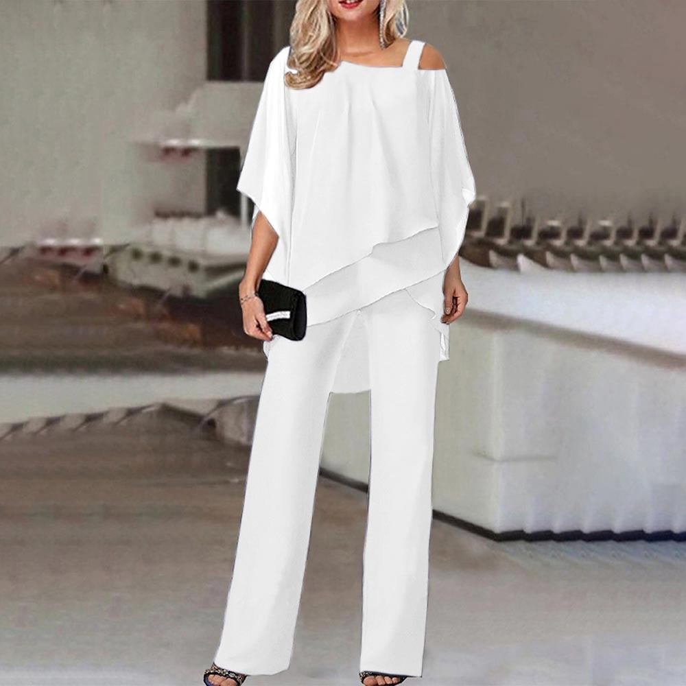 Cold-Shoulder Layered Jumpsuit Ensemble — view 5