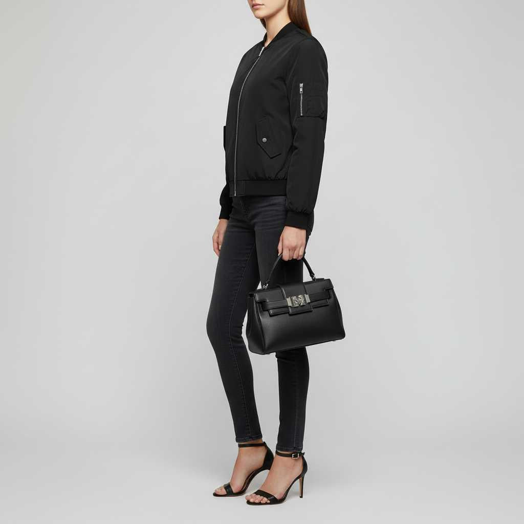 Cropped Zip-Up Bomber Jacket — view 3