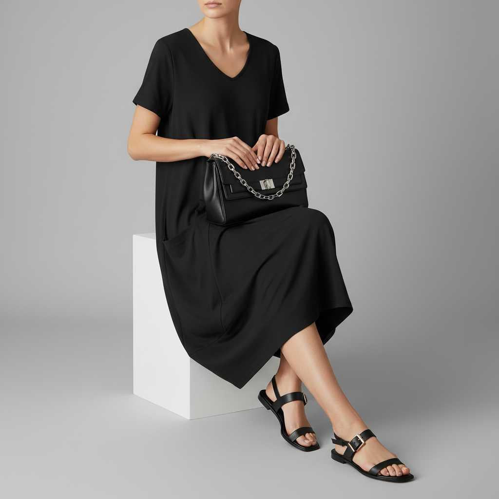 Easy Breezy Midi Dress with Pockets — view 3