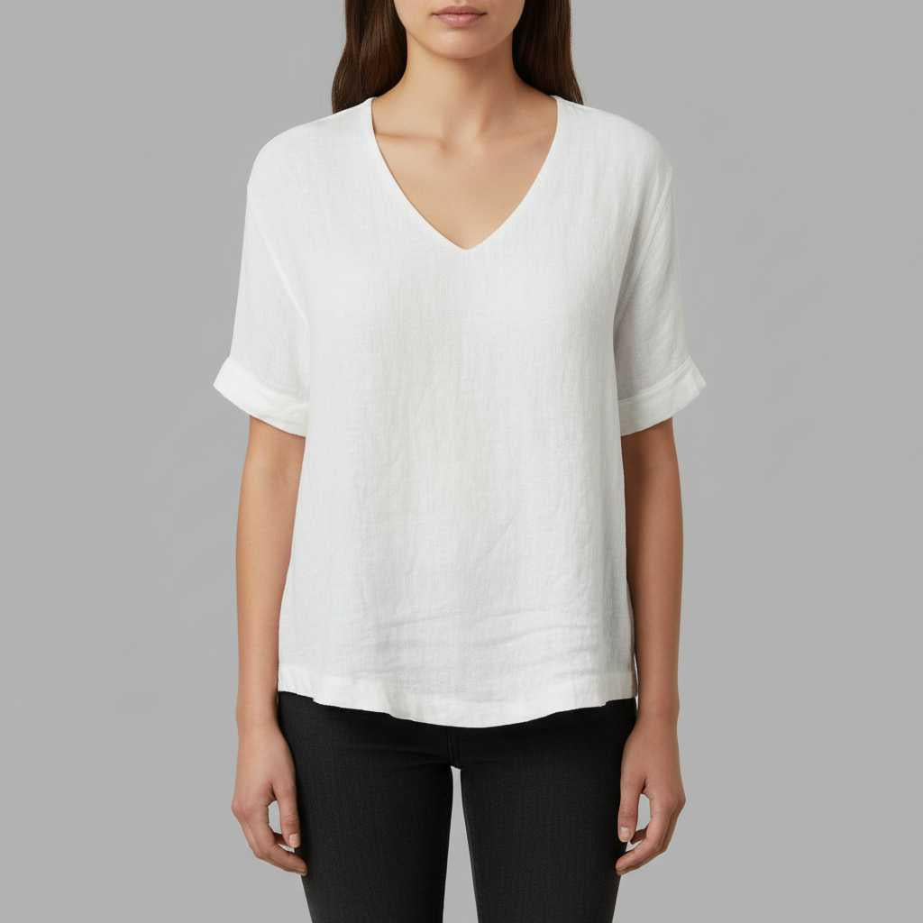 Featherlight Cotton-Linen Everyday Top