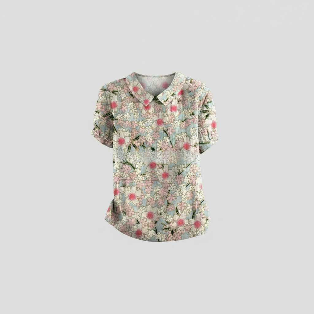 Floral Print Blouse with Vintage Flair — view 11