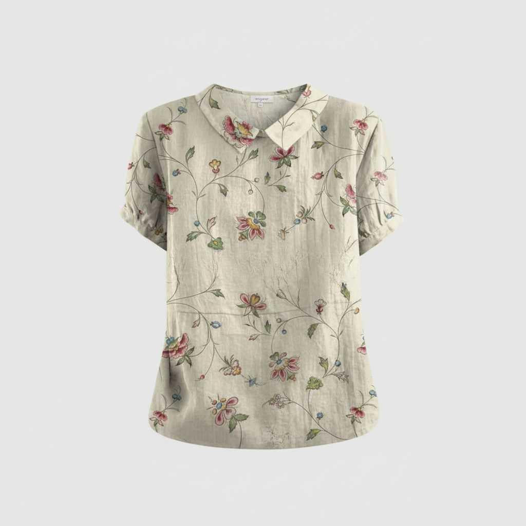 Floral Print Blouse with Vintage Flair — view 12