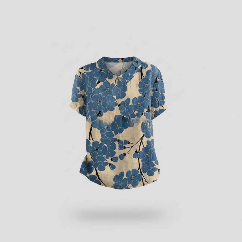 Floral Print Blouse with Vintage Flair — view 13