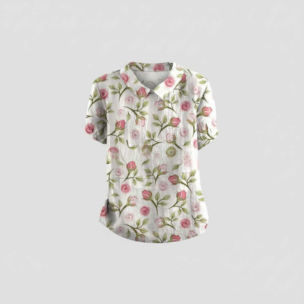Floral Print Blouse with Vintage Flair — view 15