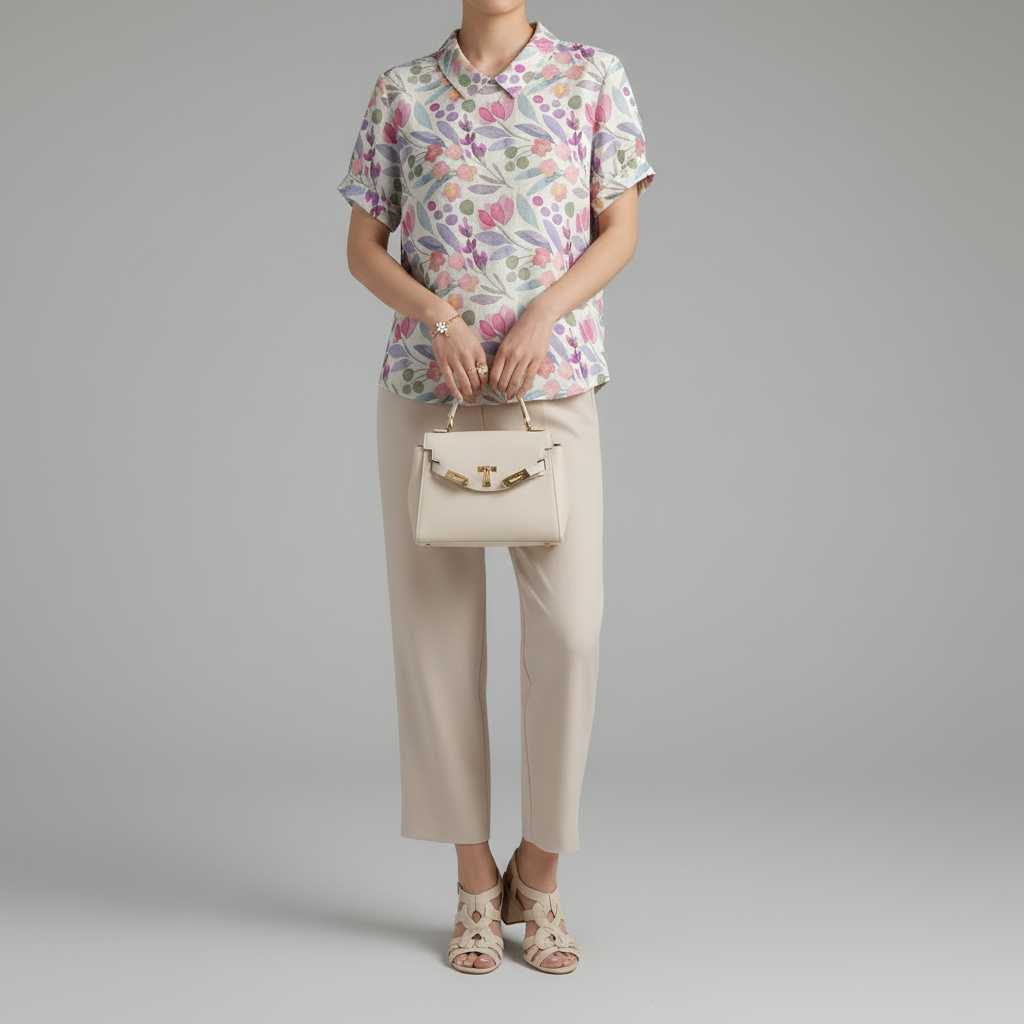 Floral Print Blouse with Vintage Flair — view 2