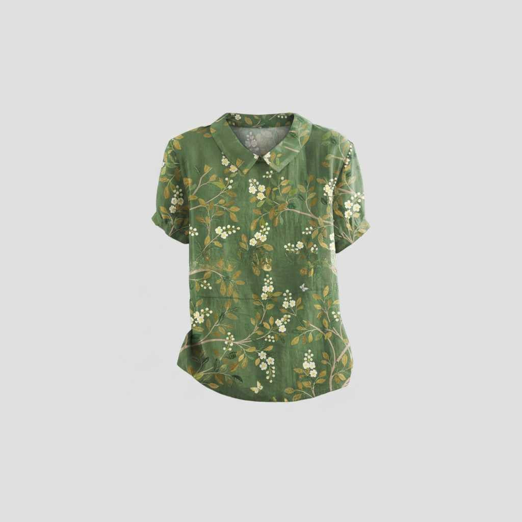 Floral Print Blouse with Vintage Flair — view 7