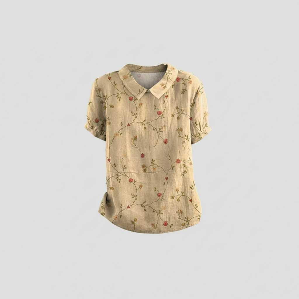 Floral Print Blouse with Vintage Flair — view 8