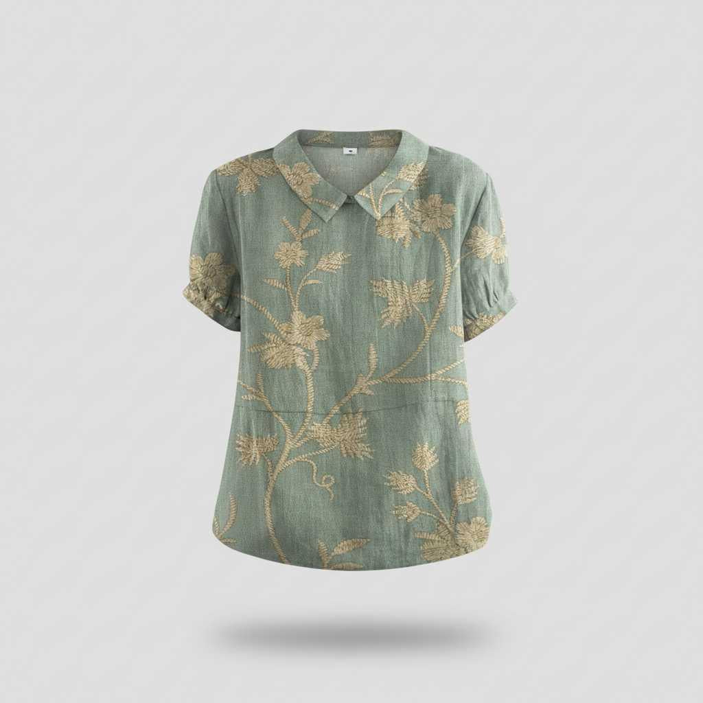 Floral Print Blouse with Vintage Flair