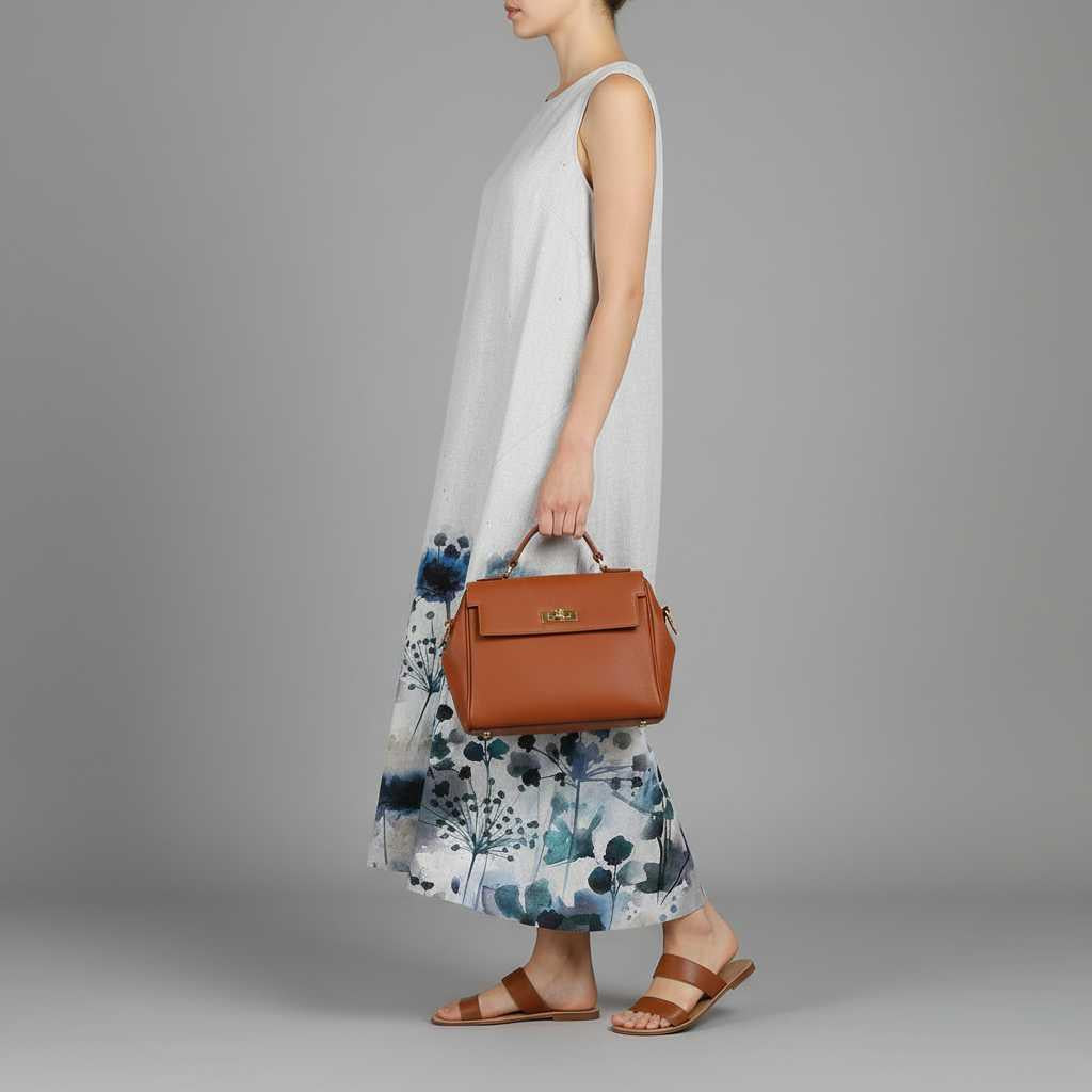 Garden Floral A-Line Midi Dress — view 4