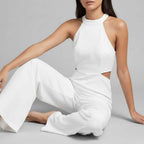 Halter Neck Jumpsuit with Wide-Leg Silhouette — view 2