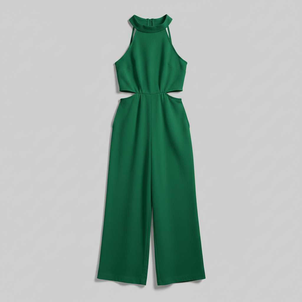 Halter Neck Jumpsuit with Wide-Leg Silhouette — view 6