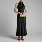 Halter-Neck Pleated Midi Dress — view 2