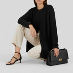 Longline Knit Cardigan in Soft Gray — view 5