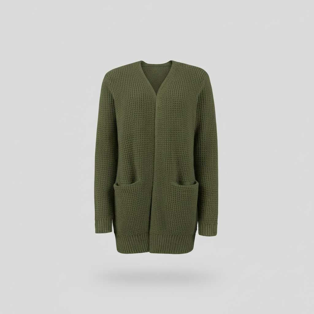 Longline Knit Cardigan in Soft Gray — view 6