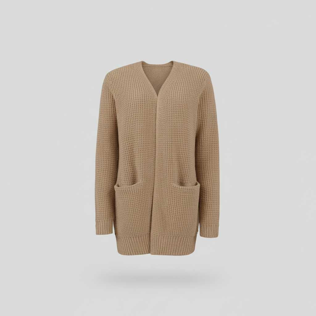 Longline Knit Cardigan in Soft Gray — view 8