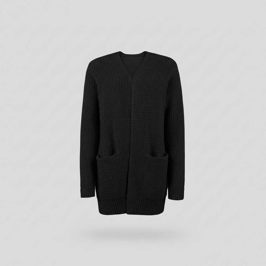 Longline Knit Cardigan in Soft Gray