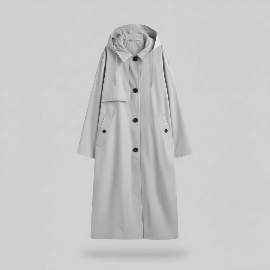 Longline Trench Coat with Relaxed Fit — view 12