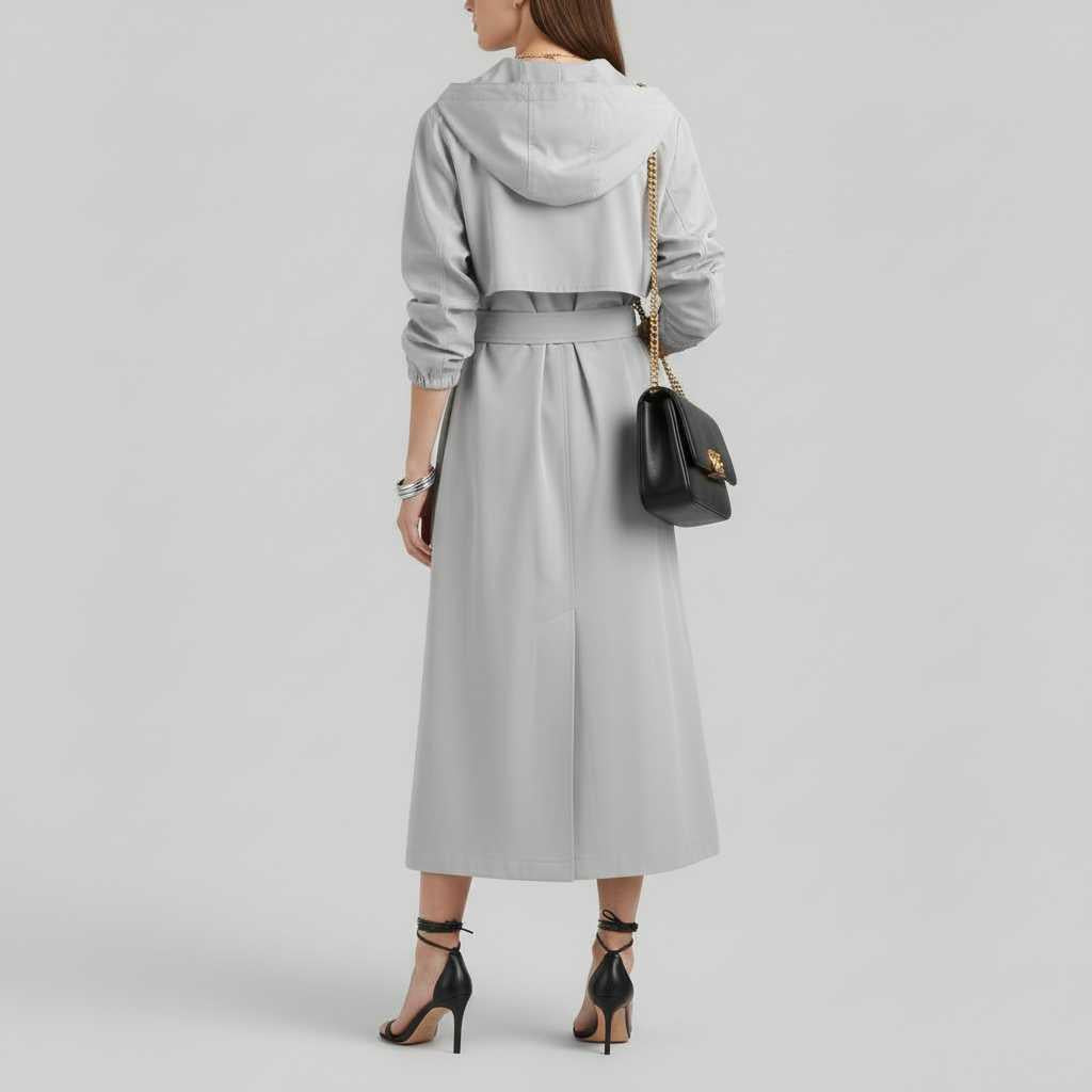 Longline Trench Coat with Relaxed Fit — view 4