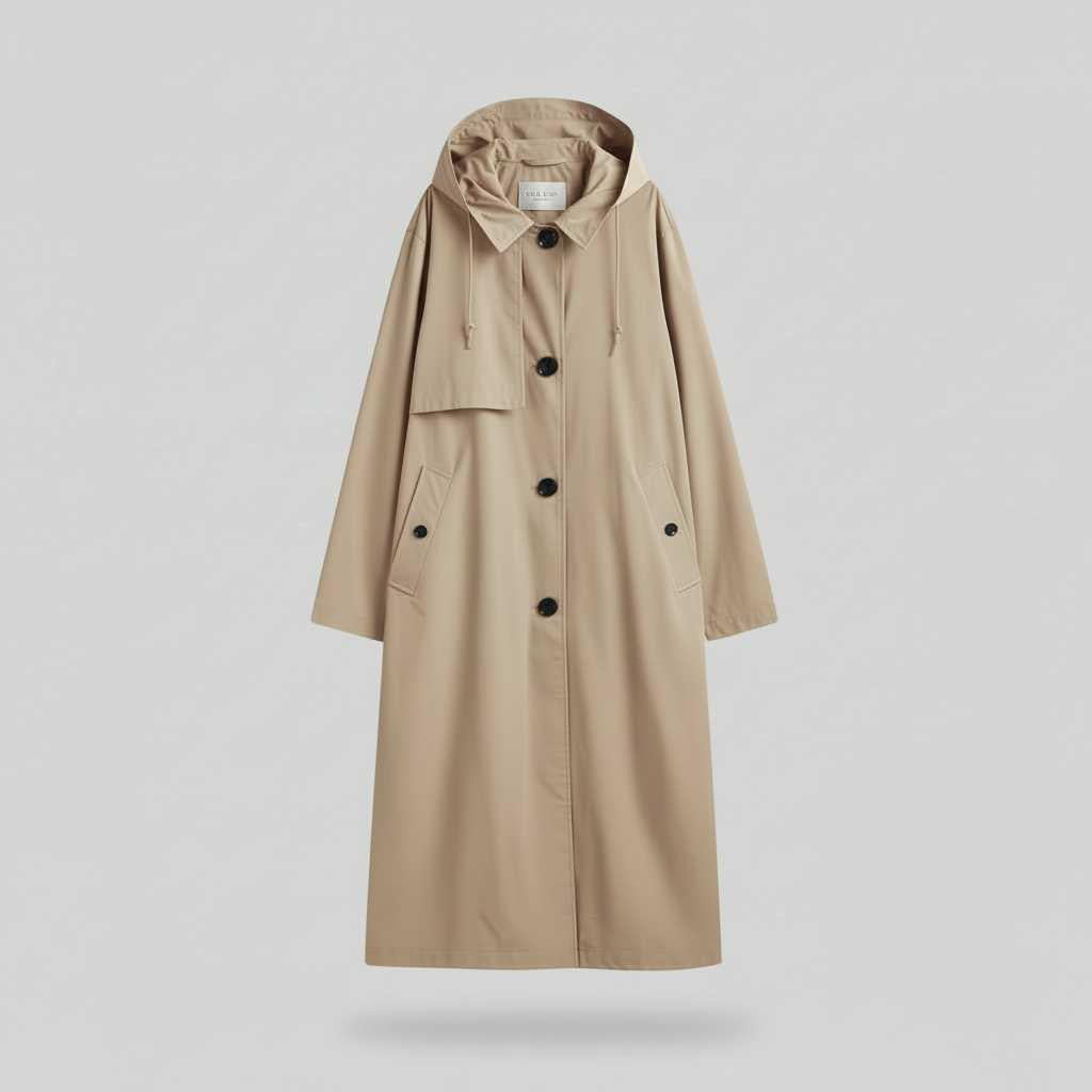 Longline Trench Coat with Relaxed Fit — view 8