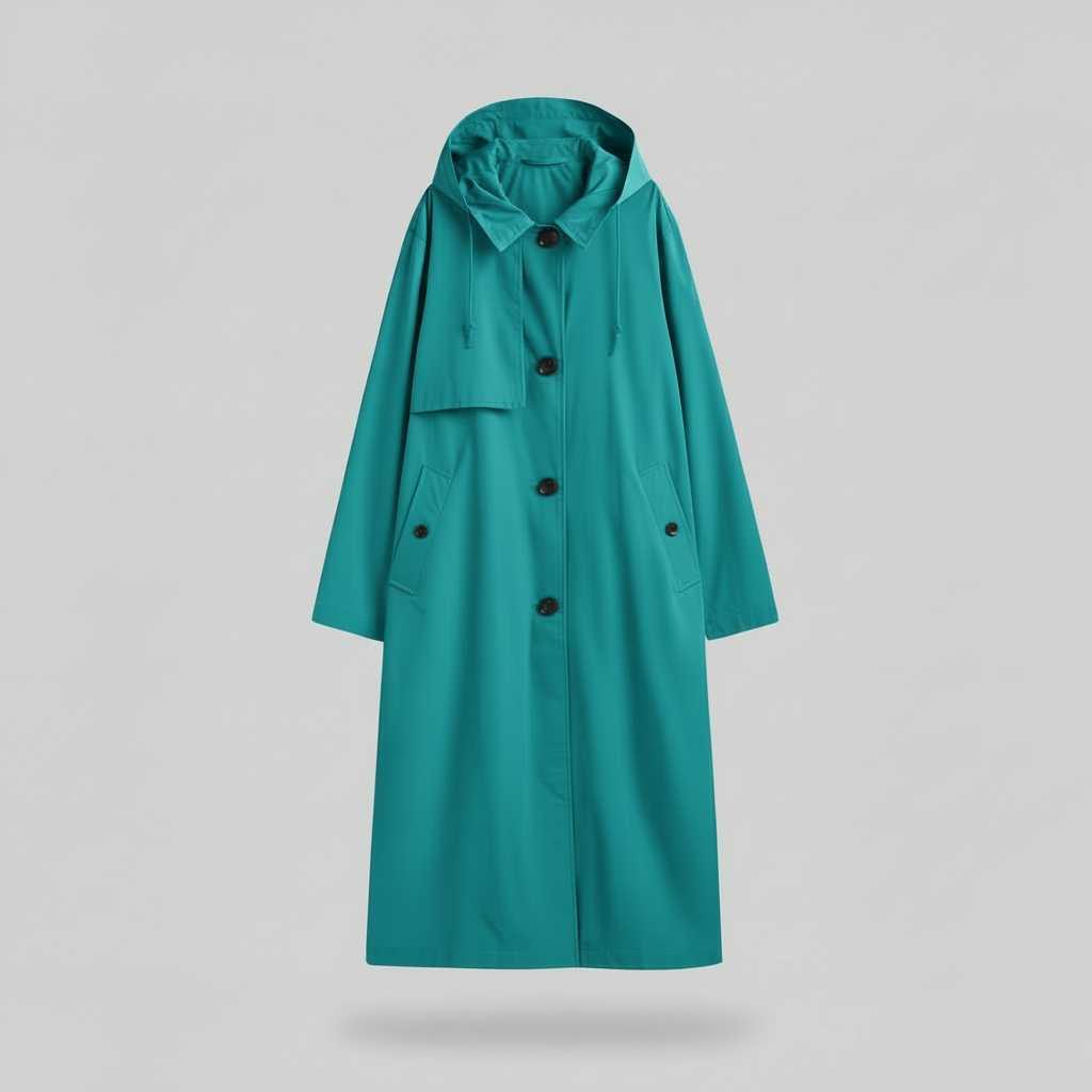 Longline Trench Coat with Relaxed Fit — view 9
