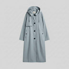 Longline Trench Coat with Relaxed Fit