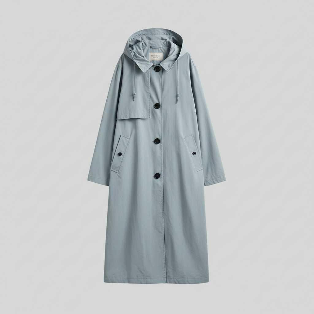 Longline Trench Coat with Relaxed Fit