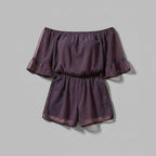 Off-Shoulder Chiffon Jumpsuit with Bell Sleeves — view 2