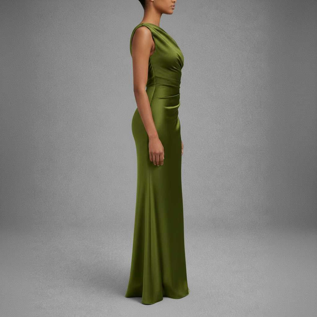 One-Shoulder Draped Maxi Dress for Special Occasions — view 3