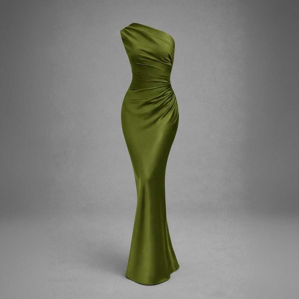 One-Shoulder Draped Maxi Dress for Special Occasions — view 4