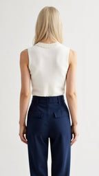 Ribbed Tank with Pearl Embellishment — view 8