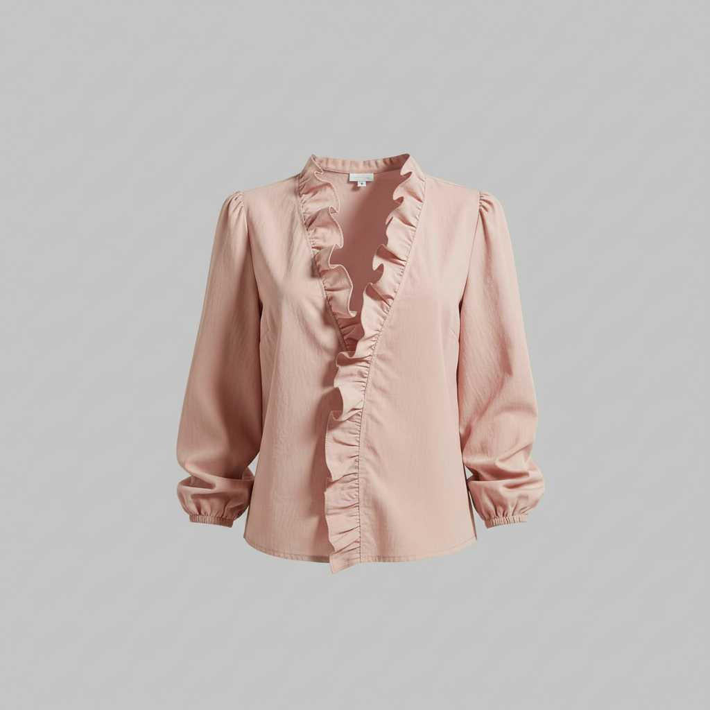 Romantic Ruffle-Trim Long Sleeve Blouse — view 2