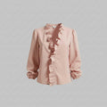 Romantic Ruffle-Trim Long Sleeve Blouse — view 2