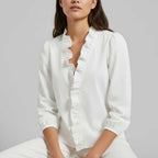 Romantic Ruffle-Trim Long Sleeve Blouse — view 3