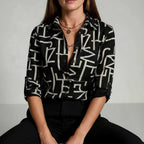 Sage Green Linen Button-Up with Roll-Tab Sleeves — view 3