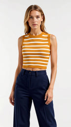 Sailor Stripe Ribbed Tank — view 2
