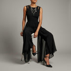 Sleeveless Wide-Leg Jumpsuit in Black — view 4