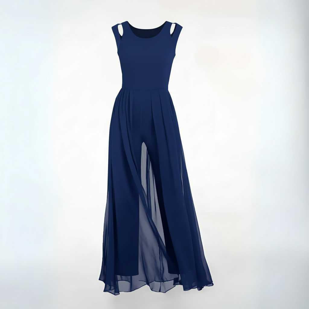 Sleeveless Wide-Leg Jumpsuit in Black — view 6