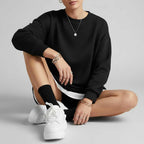 Slouchy Oversized Crewneck Sweatshirt in Black — view 3