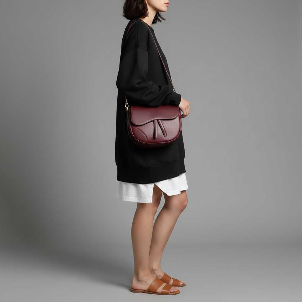 Slouchy Oversized Crewneck Sweatshirt in Black — view 4