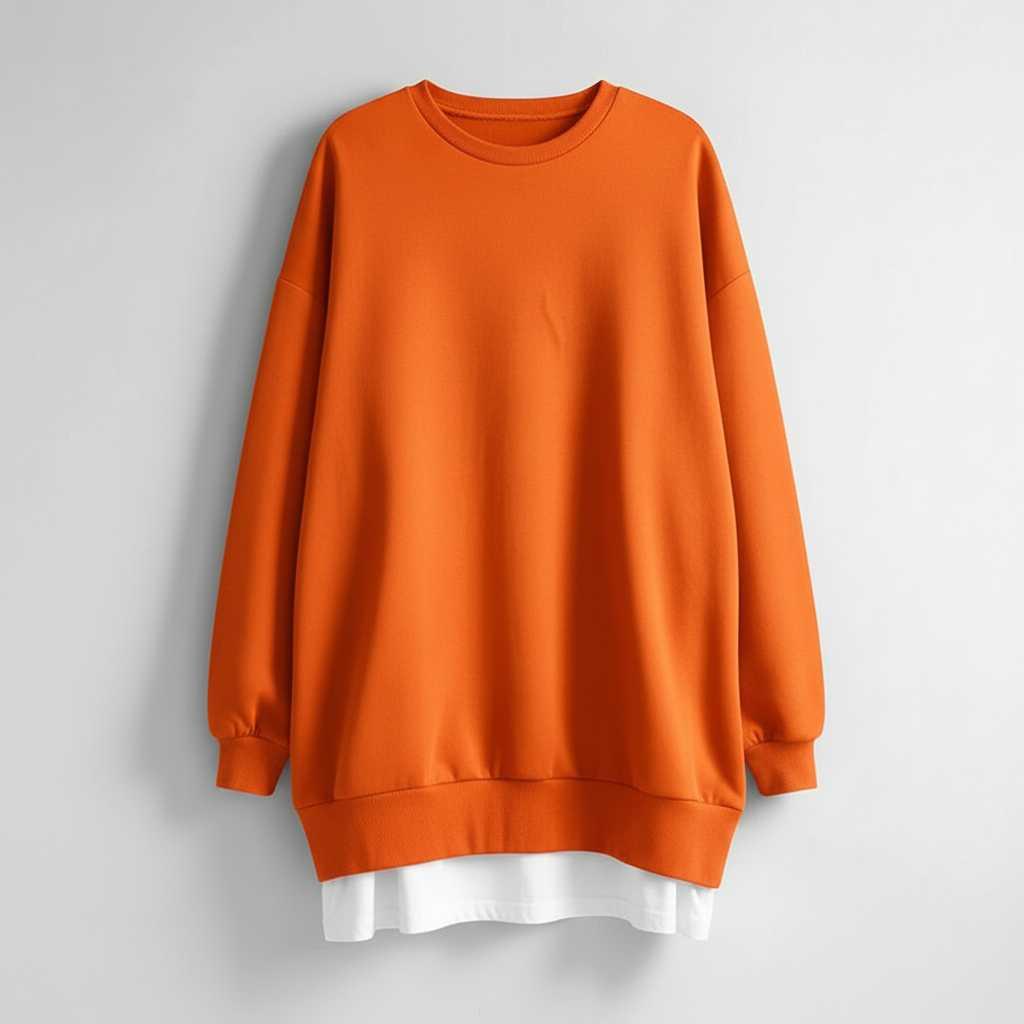 Slouchy Oversized Crewneck Sweatshirt in Black — view 9