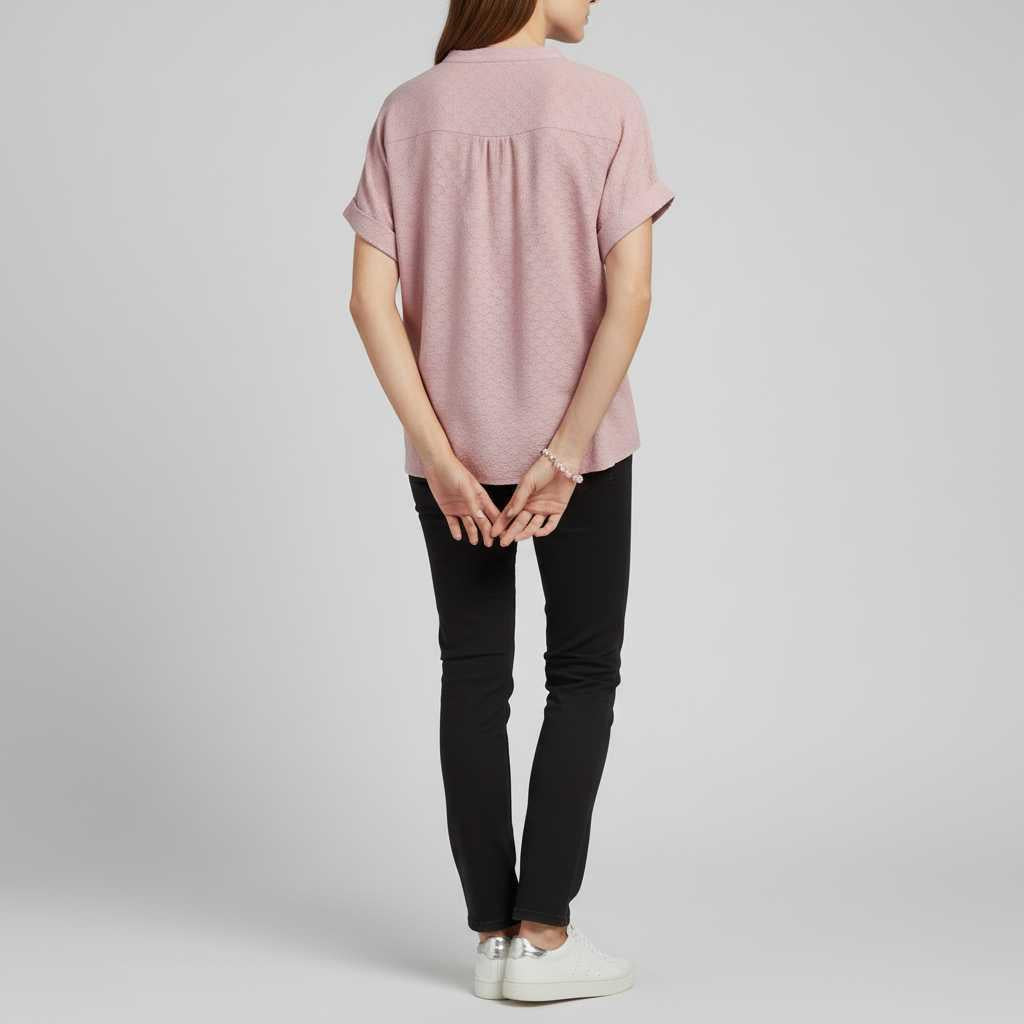 Soft Cotton V-Neck Short Sleeve Tee — view 5